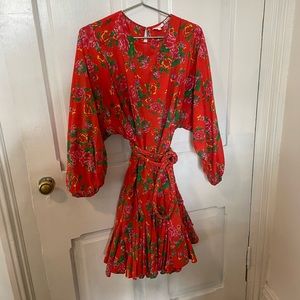 Rhode Red Floral Dress L
